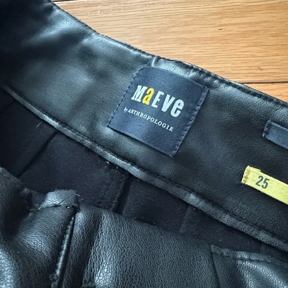 Anthropologie Black Wide Leg Faux Leather Pants - Picture 5 of 9